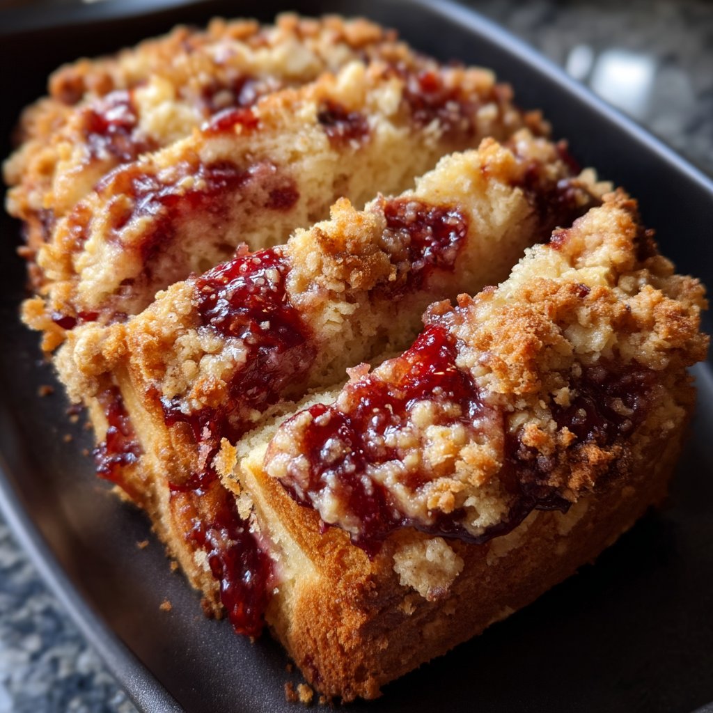 Cherry Jam Breakfast Cake with Crumb Top