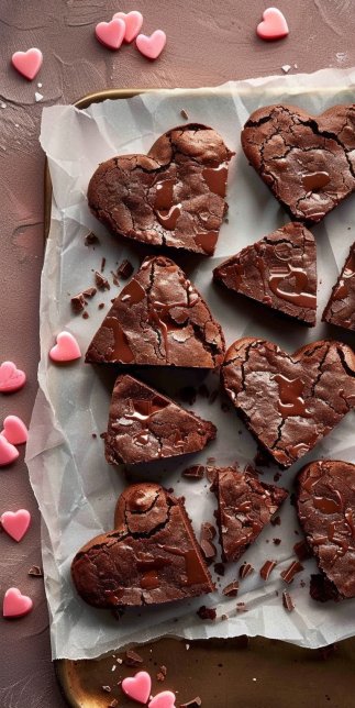 Brownies en forme de cœur au chocolat