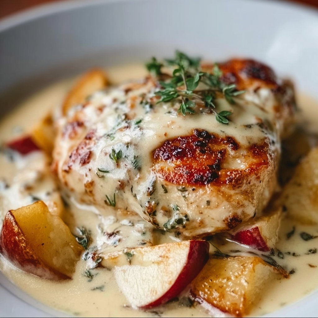 Creamy Chicken Normandy with Apples and Herbs