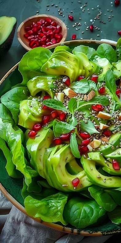 Salad avocado lamb's lettuce