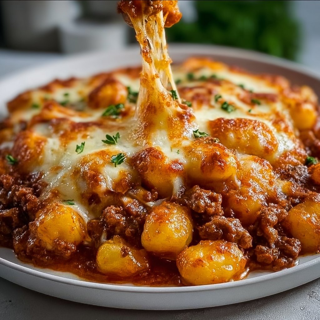 Ultimate Cheesy Bolognese Gnocchi Bake