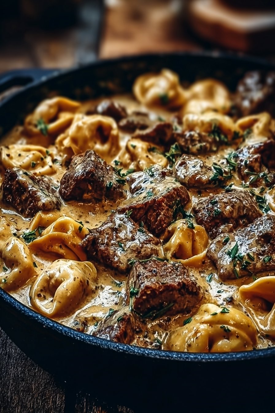 Cracked Garlic Steak Tortellini in Creamhouse Sauce Bliss