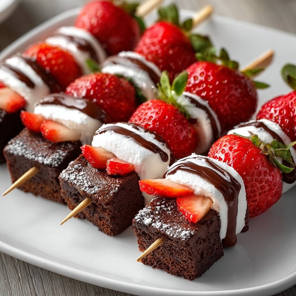 Sweet Strawberry Brownie Kabobs for Effortless Party Fun