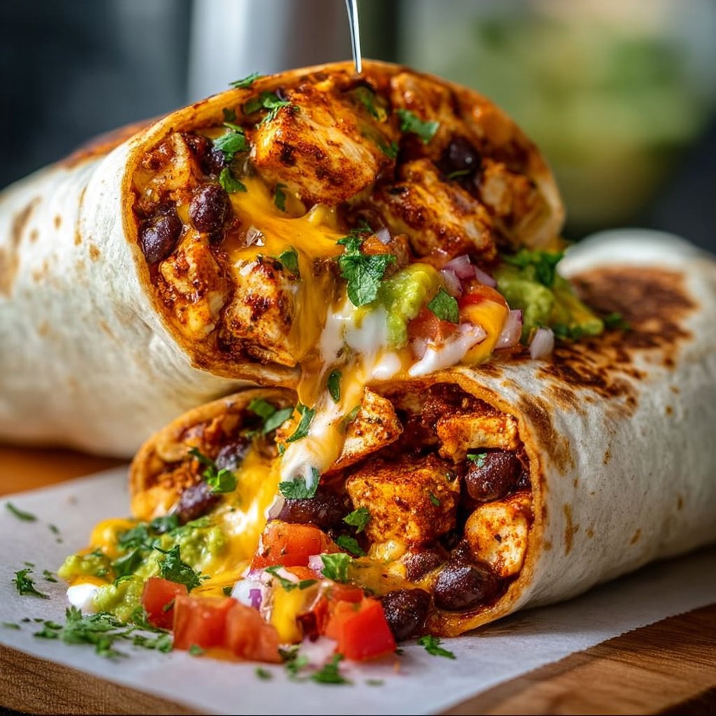 Cajun Black Bean Chicken Burritos