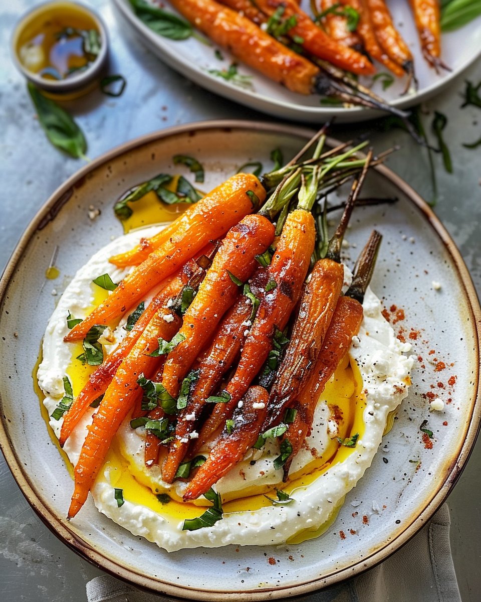 Roasted Carrots with Whipped Ricotta and Hot Honey