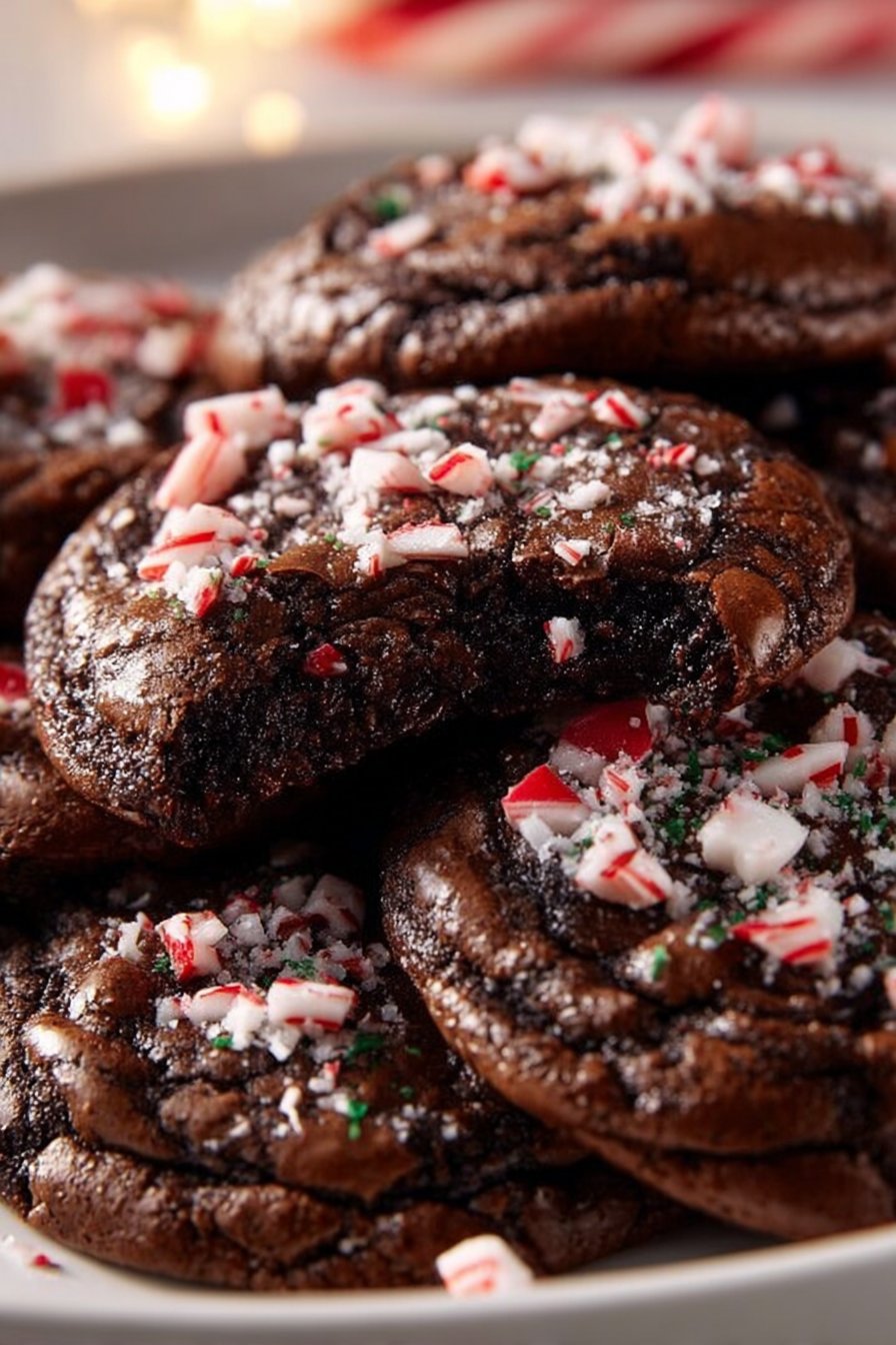 Peppermint Brownie Cookies