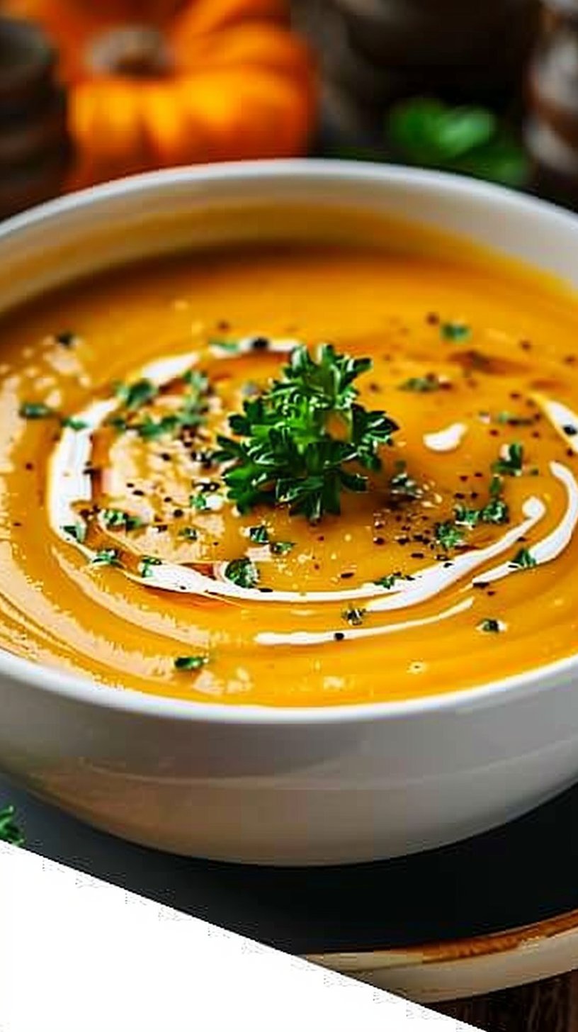 Soupe de potiron au lait de coco