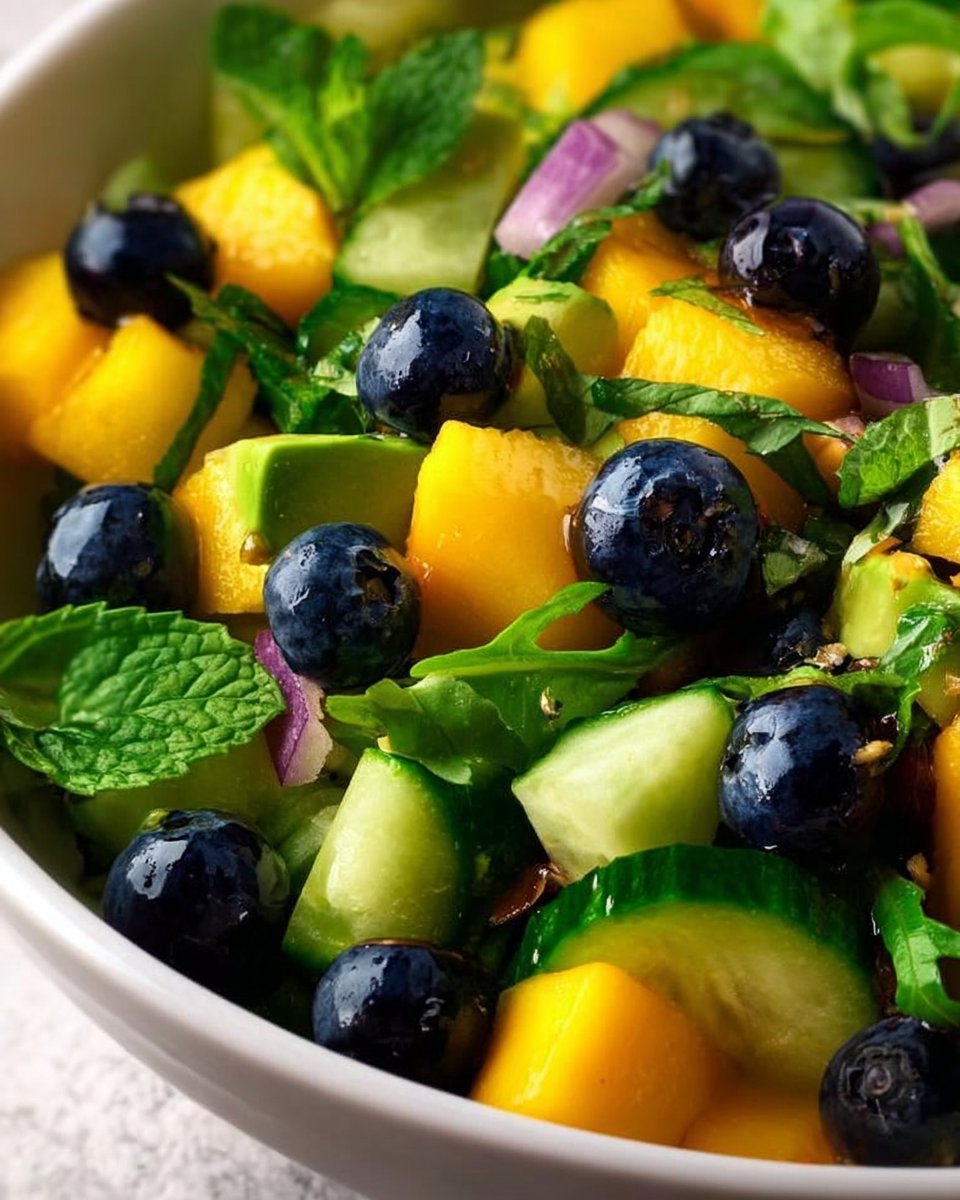 Mango Cucumber Salad with Blueberry and Avocado