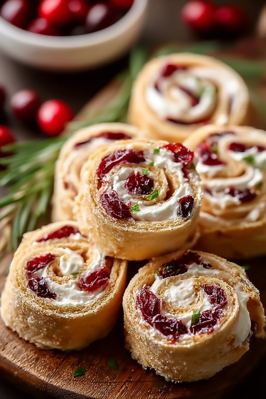 Festive Christmas Cranberry Roll Ups