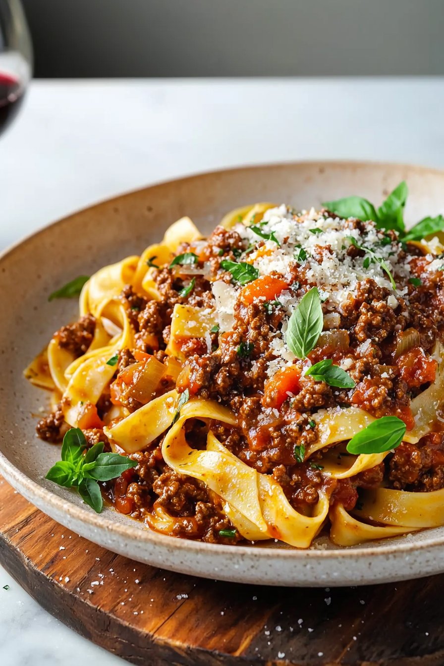 Authentische Tagliatelle mit Rindfleisch-Bolognese