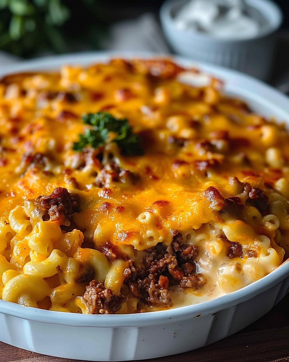 Cheesy Beef and Macaroni Casserole