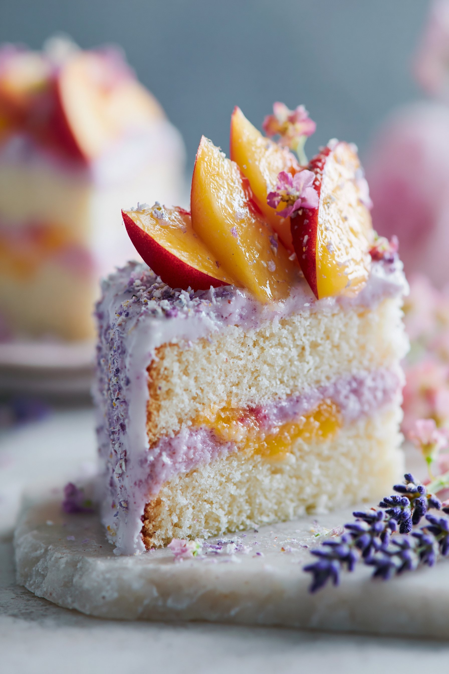 Lavender Peach Cake