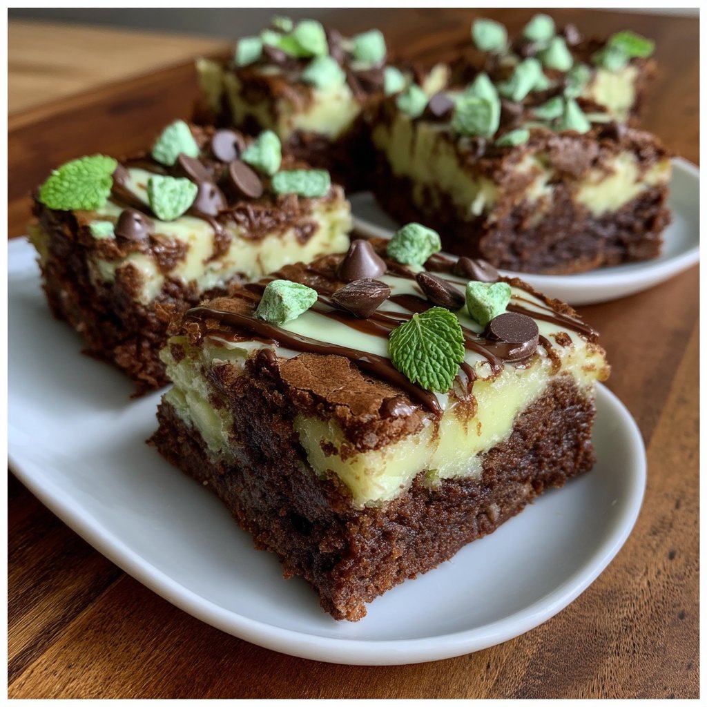 Shamrock Mint Brownie Bars 4 Shamrock Mint Brownie Bars