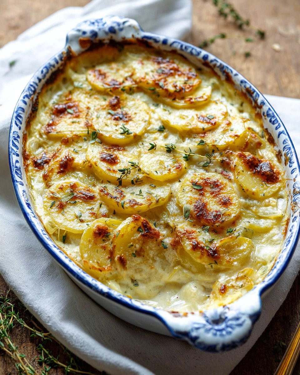 Scalloped Potatoes with Leeks and Thyme