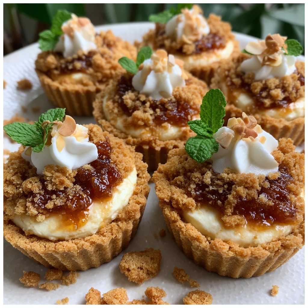 Apricot Almond Cream Cups with Crushed Cookies