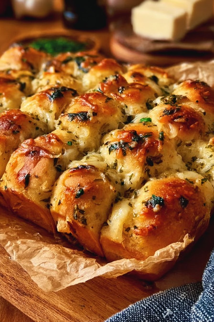 Cheesy Pull Apart Garlic-Butter Bread