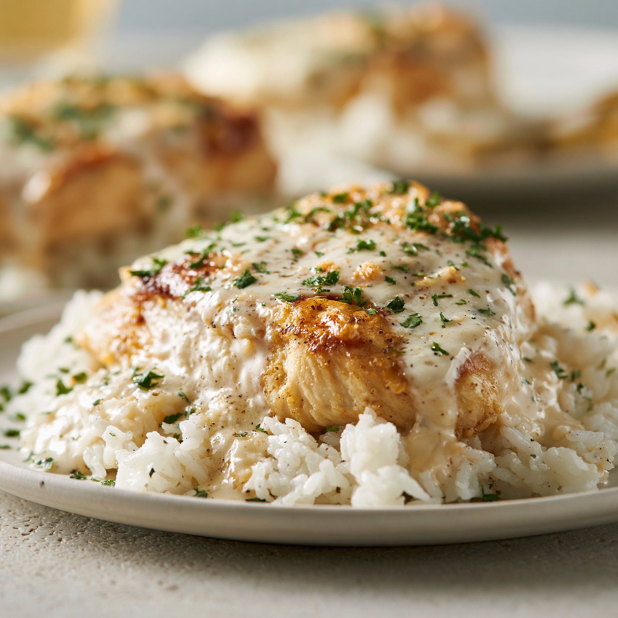 Creamy Smothered Chicken and Rice