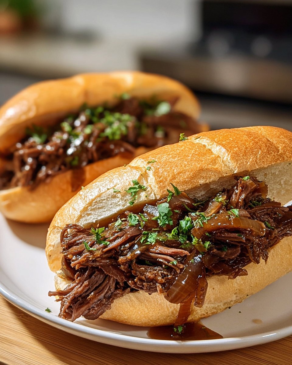 Slow Cooker French Dip Sandwiches