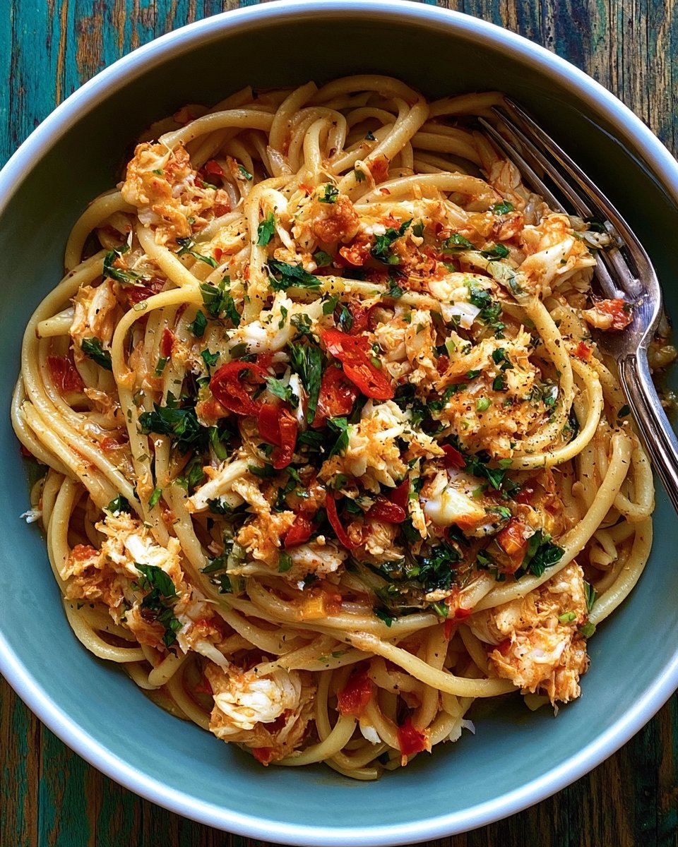 Pasta With Crab, Tomato, and Chiles