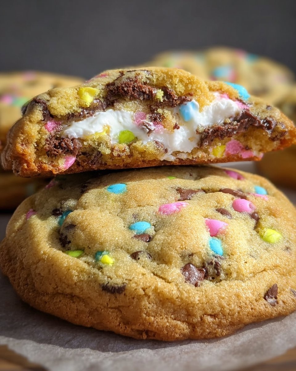Chocolate Chip Peep Stuffed Easter Cookies