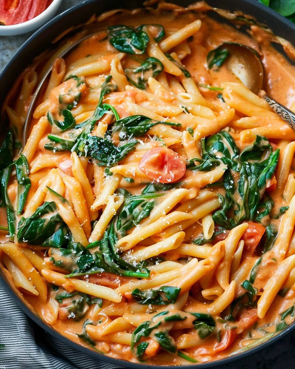 Creamy Spinach Tomato Pasta