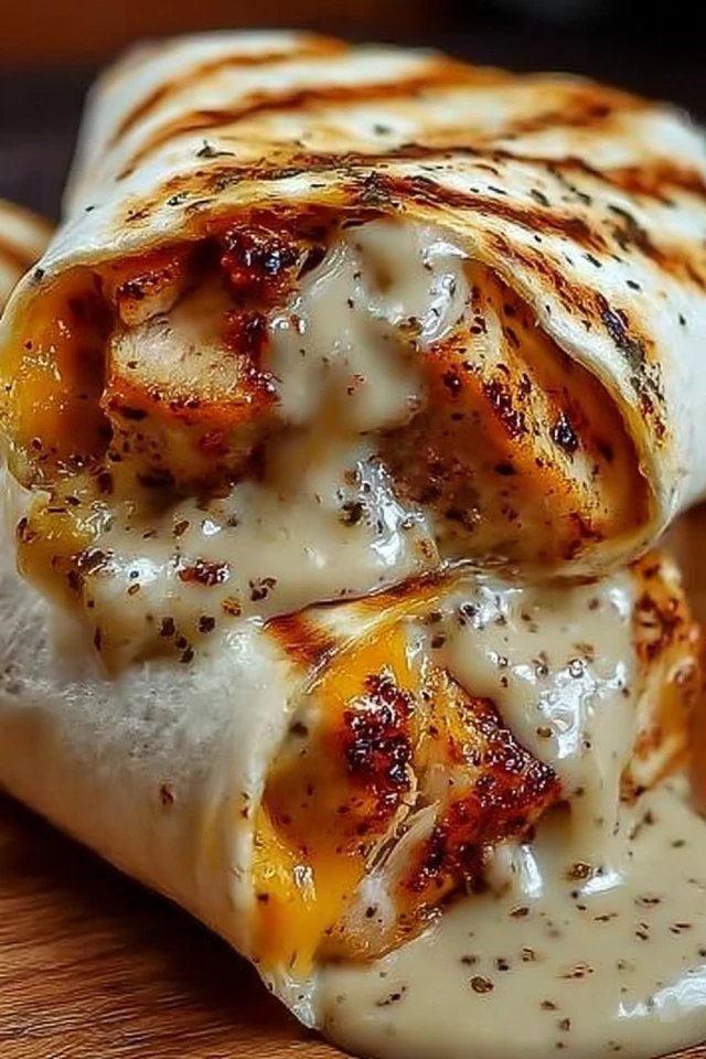 Cheesy Garlic Chicken Wraps