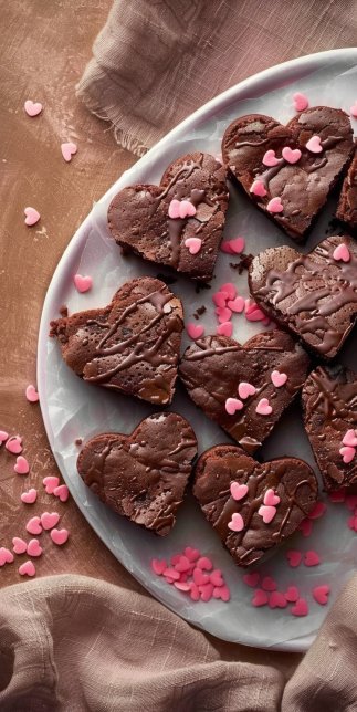 Brownies en forme de cœur au chocolat