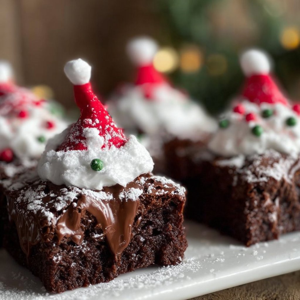 Santa Hat Brownies