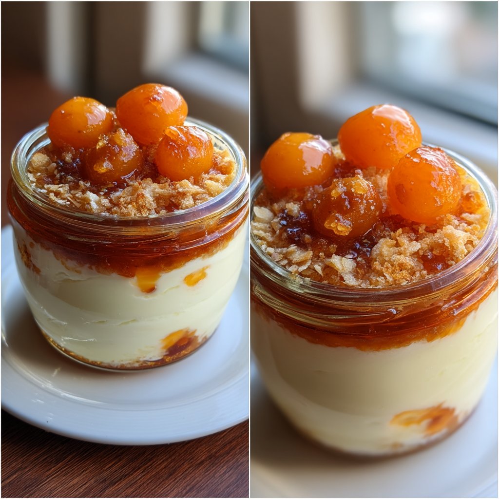 Apricot Cream Jars with Crushed Phyllo
