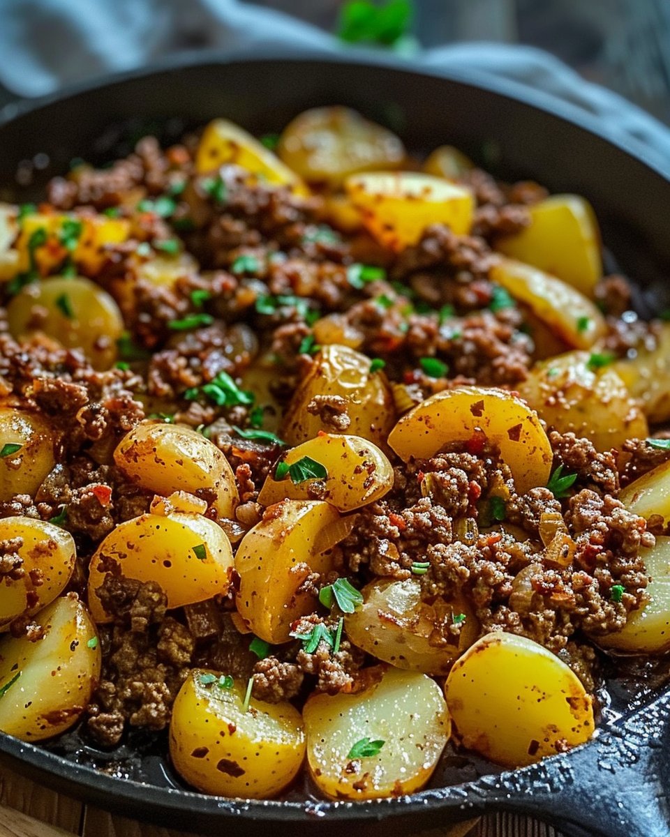 Easy Ground Beef Potato Skillet