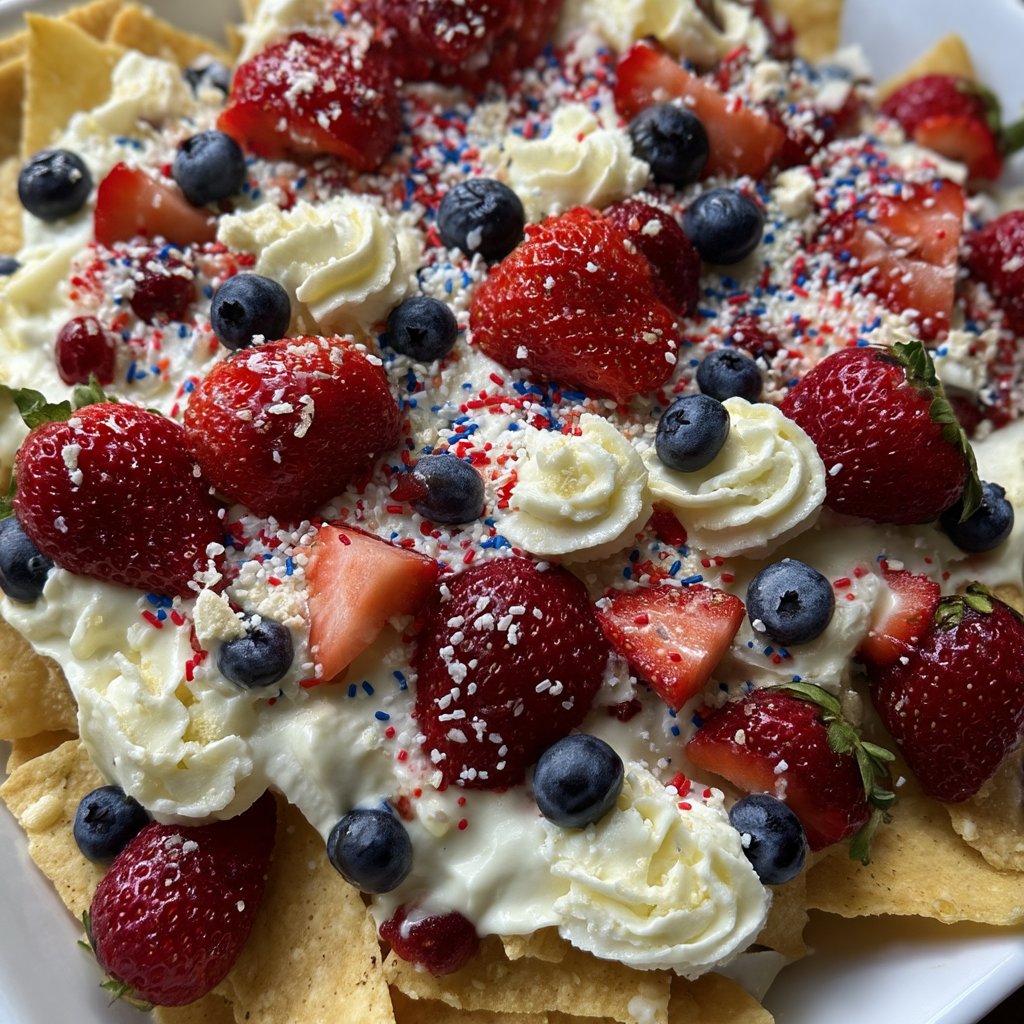 Red White and Blue Dessert Nachos for Parties 4 Red White and Blue Dessert Nachos for Parties