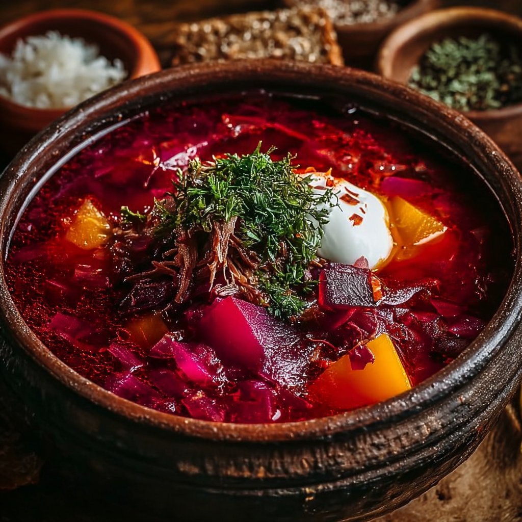 Authentic Ukrainian Borscht Soup