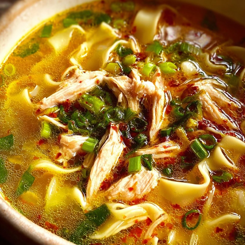 Classic Ginger Garlic Chicken Noodle Soup