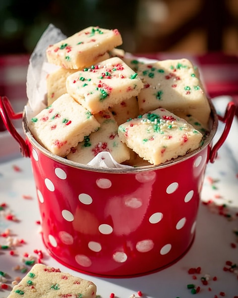 4 Ingredient Christmas Shortbread Cookie Bites