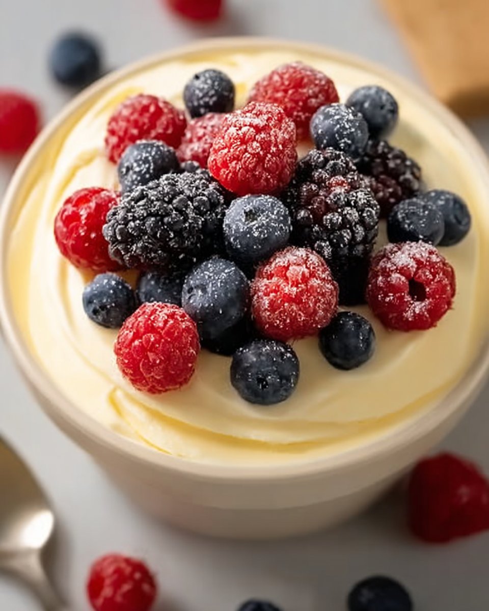 Bavarian Cream with Fresh Berries