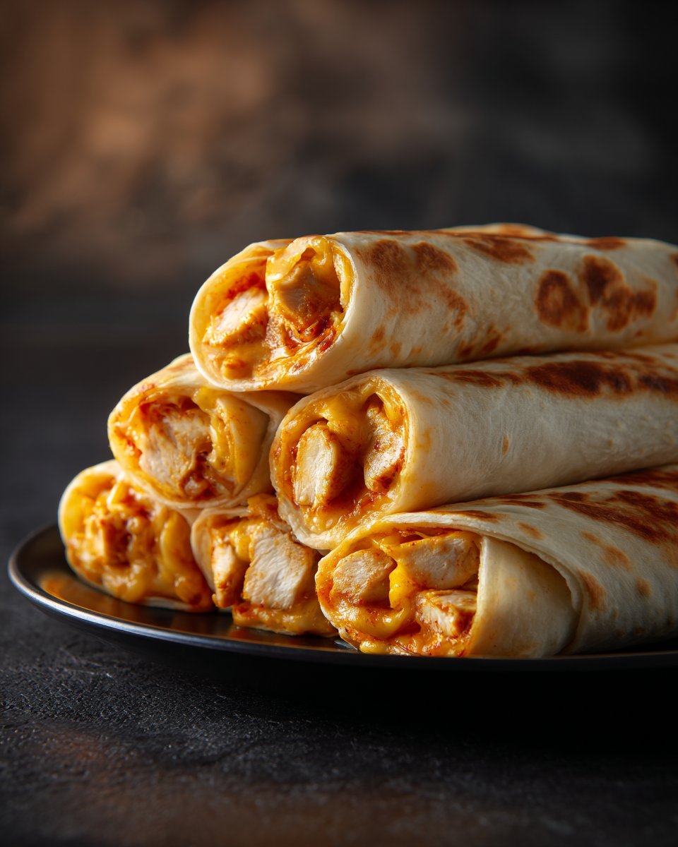Cheesy Garlic Chicken Wraps