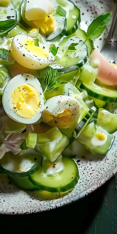 Salade concombre œufs