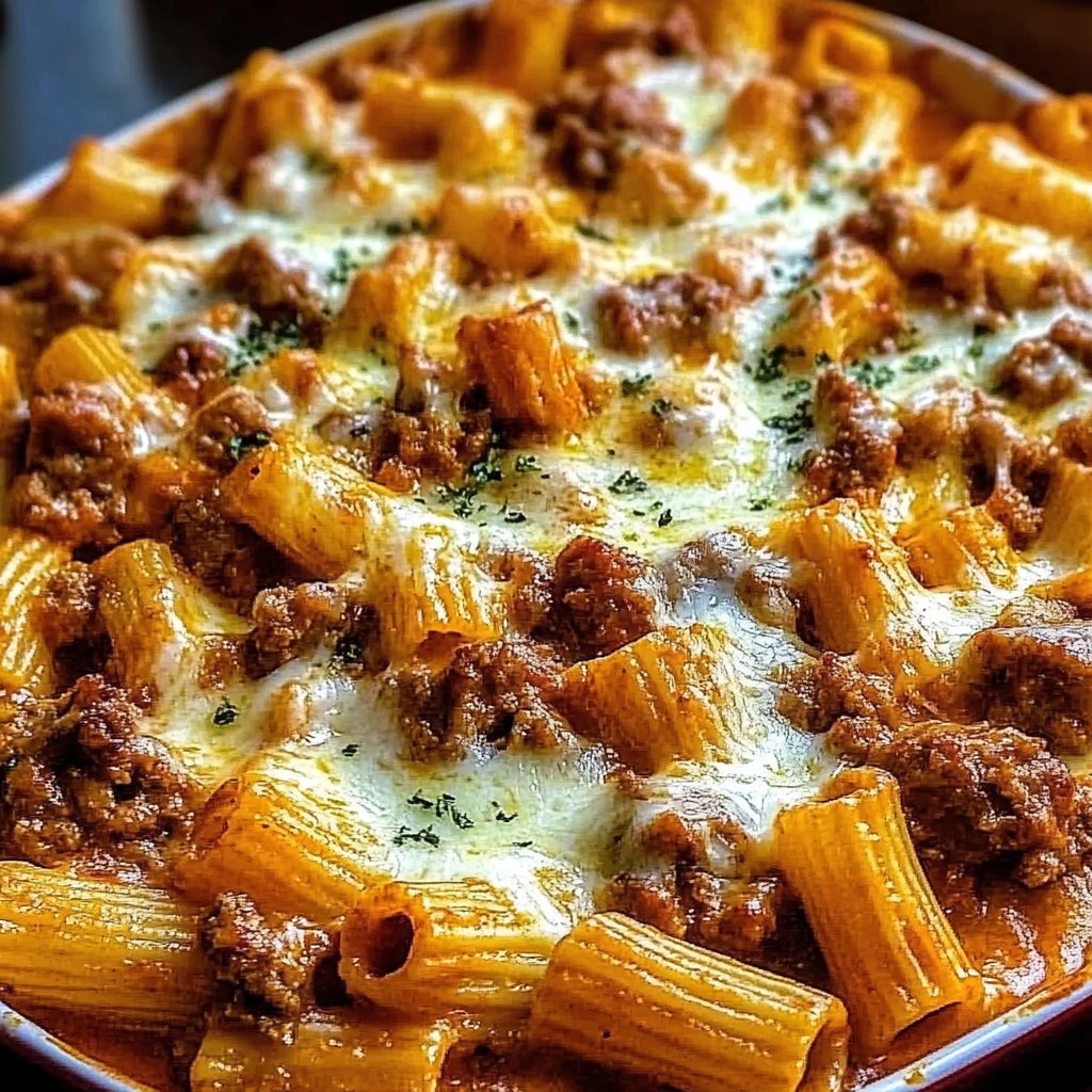 Beef Rigatoni Cheese Bake