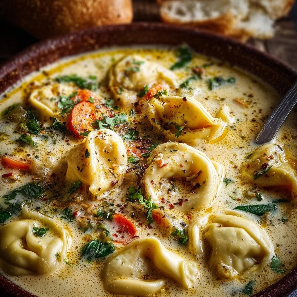 One-Pot Creamy Tortellini Soup