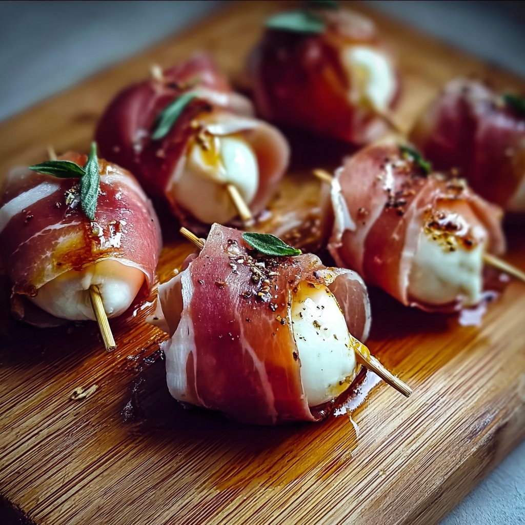 Prosciutto Wrapped Mozzarella Bites