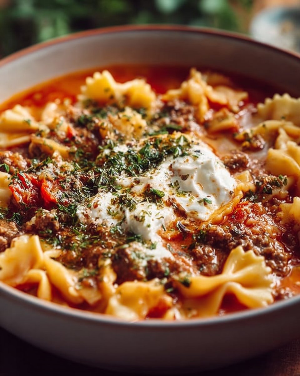 Hearty Spicy Lasagna Soup