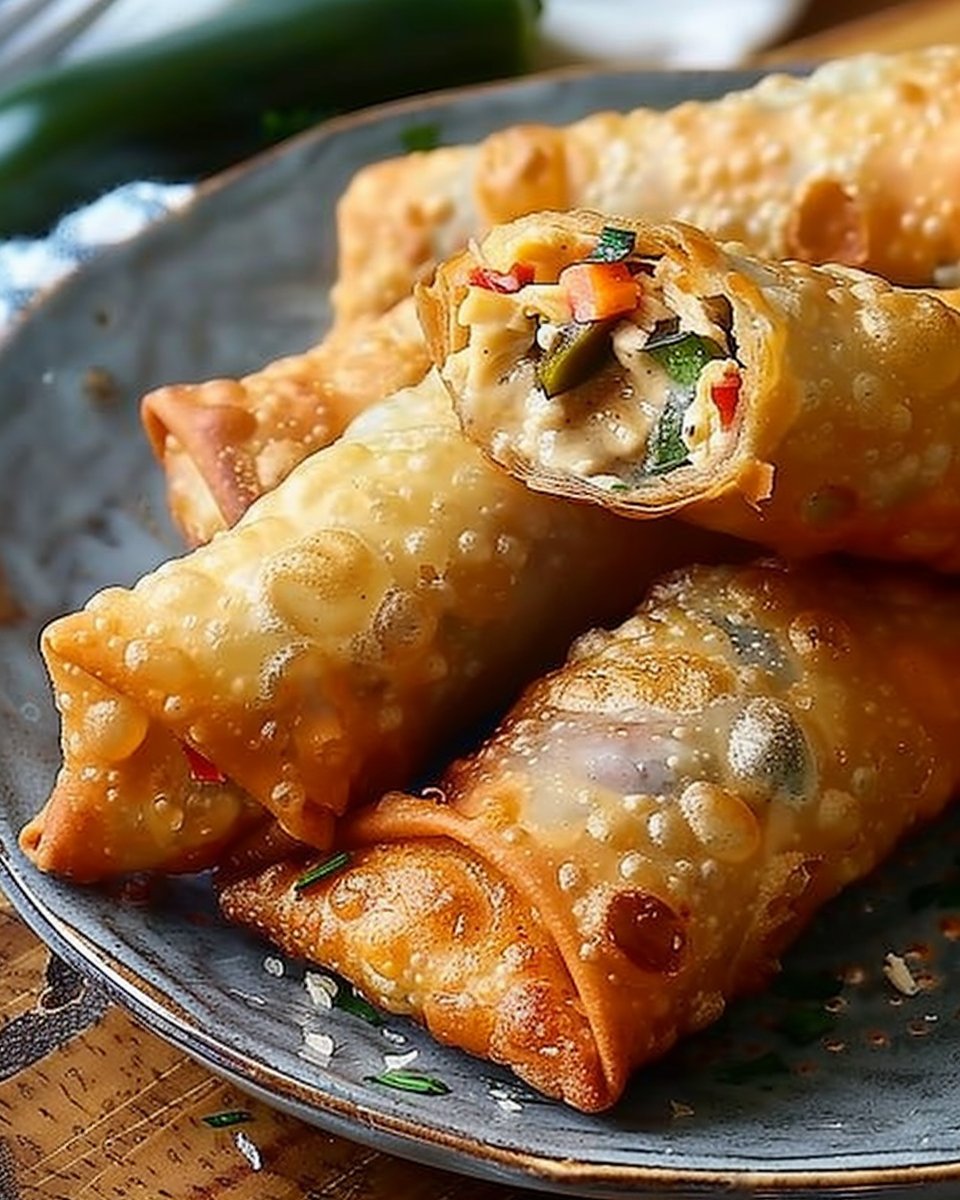 Crispy Air Fryer Chicken Egg Rolls with Cream Cheese & Jalapeño