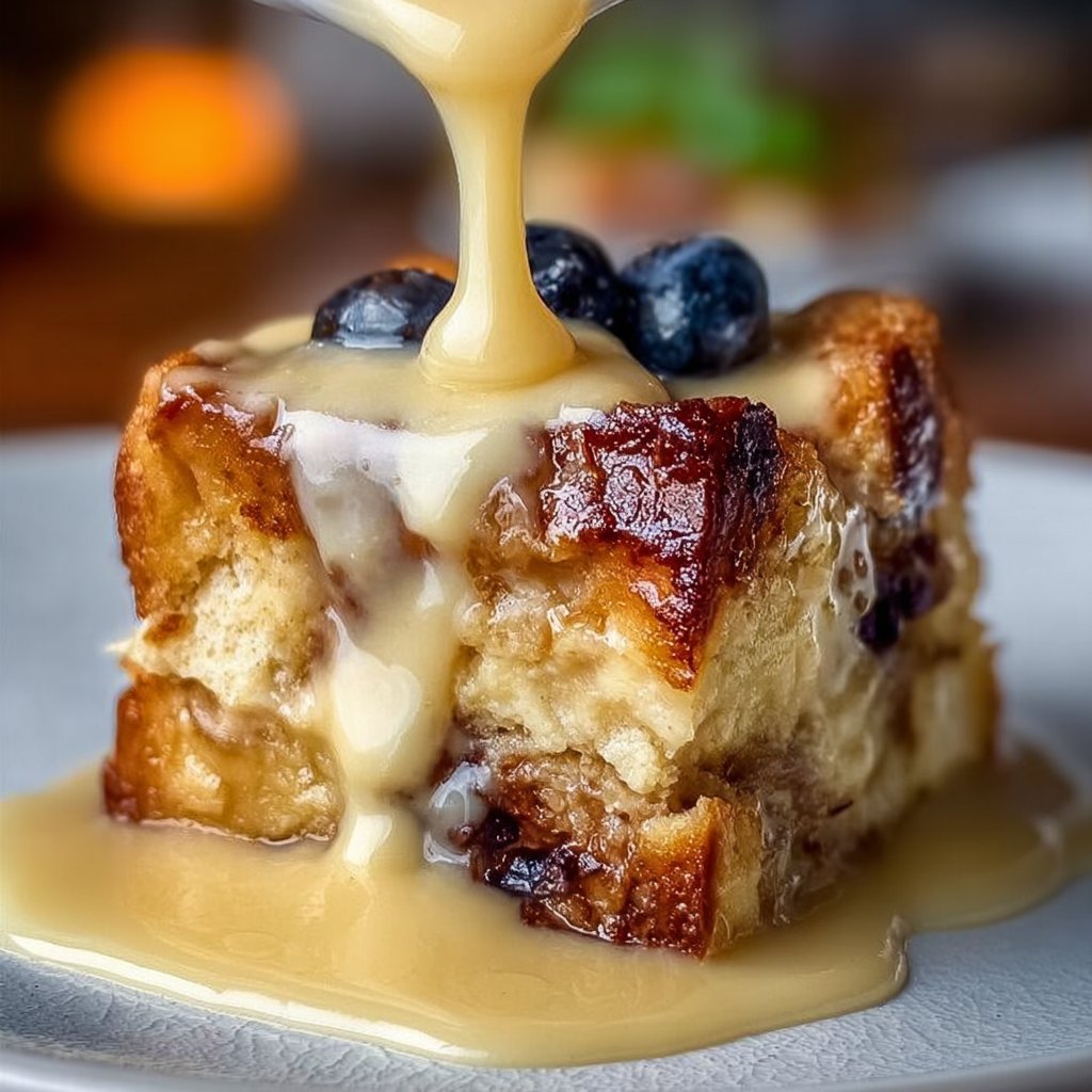 Bread Pudding with Vanilla Sauce