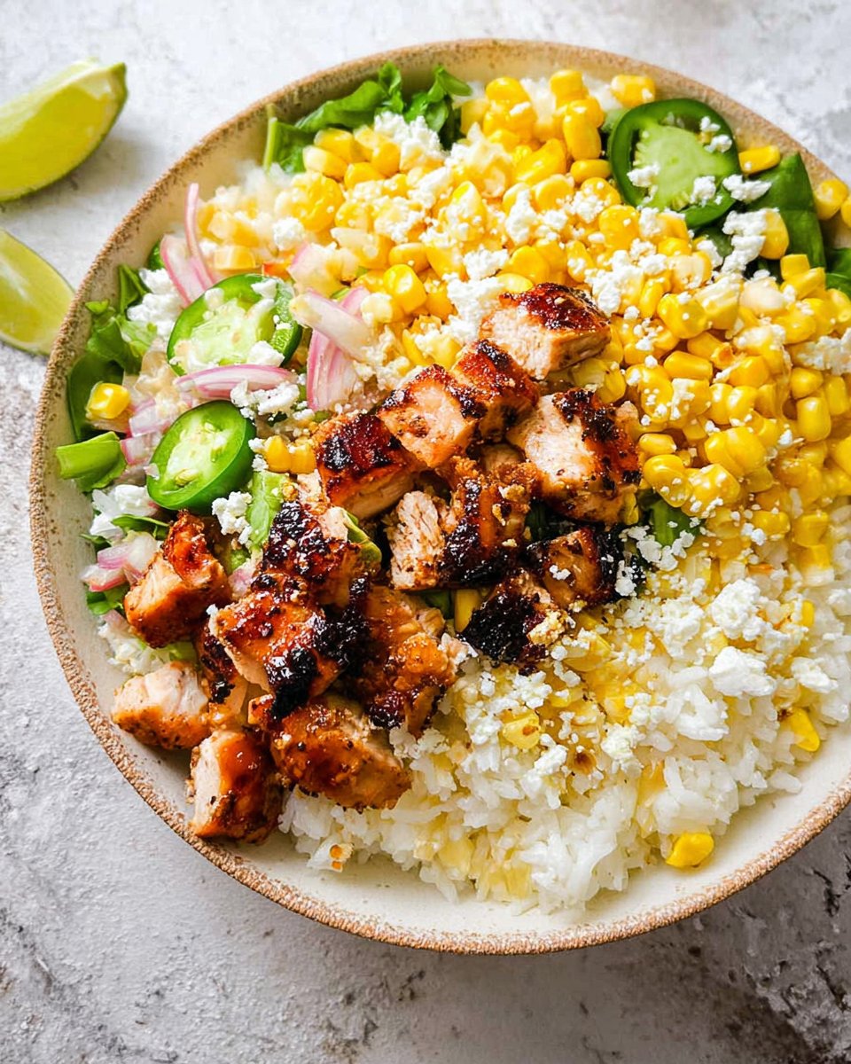 Street Corn Chicken Rice Bowl
