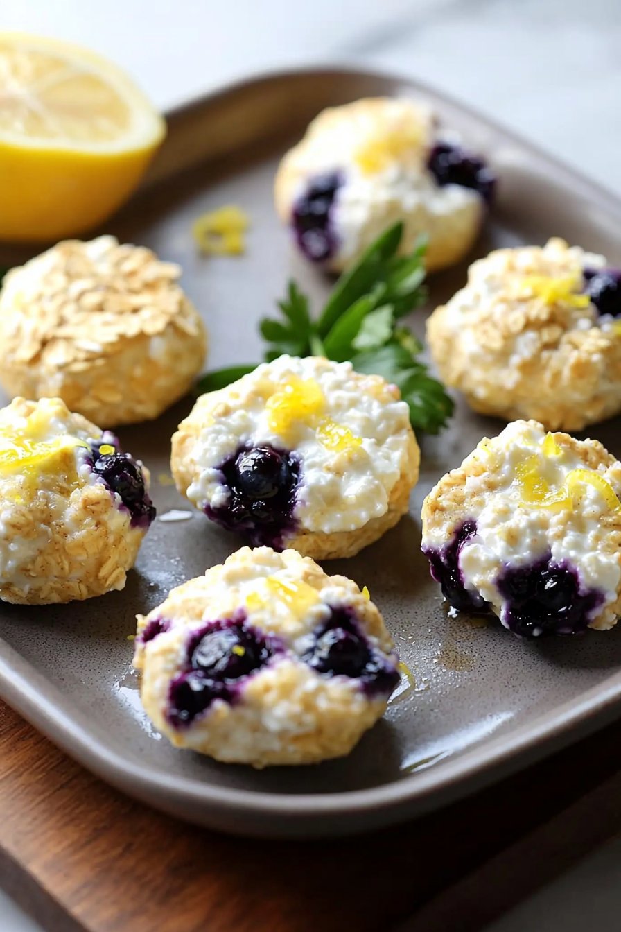 Lemon Blueberry Cottage Cheese Protein Bites