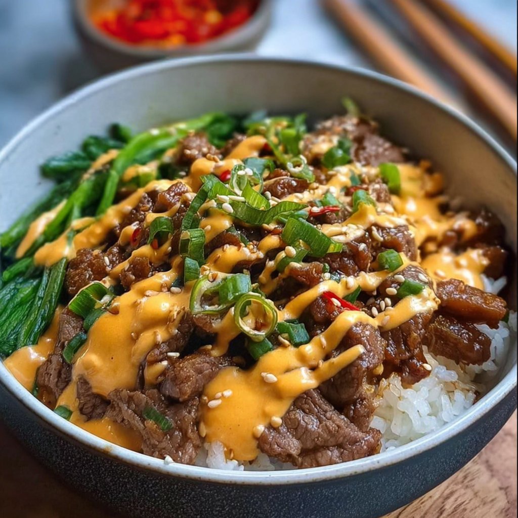 Savory Beef Bulgogi Bowls with Creamy Spicy Sauce in 30 Minutes