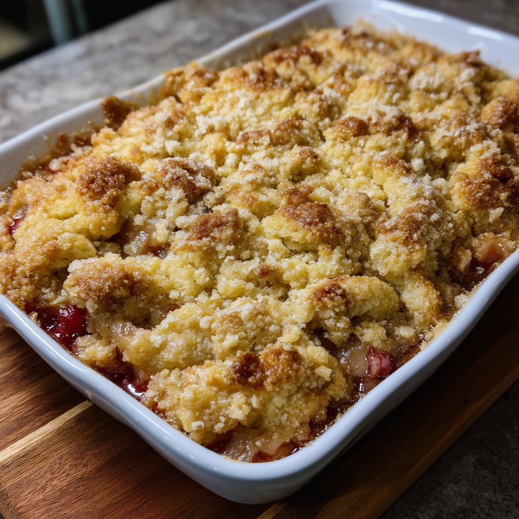 Rhubarb Dump Cake with Buttery Crumble 2 Rhubarb Dump Cake with Buttery Crumble