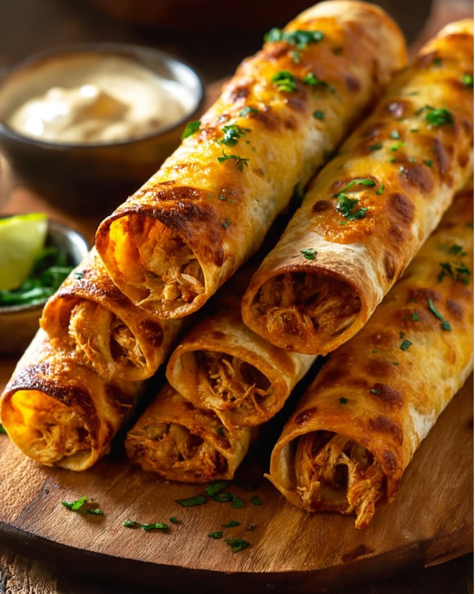 Crunchy Oven-Baked Chicken Taquitos