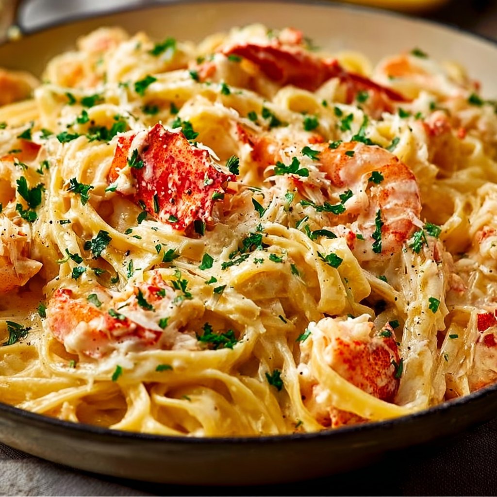 Cajun Seafood Alfredo with Lobster and Crab