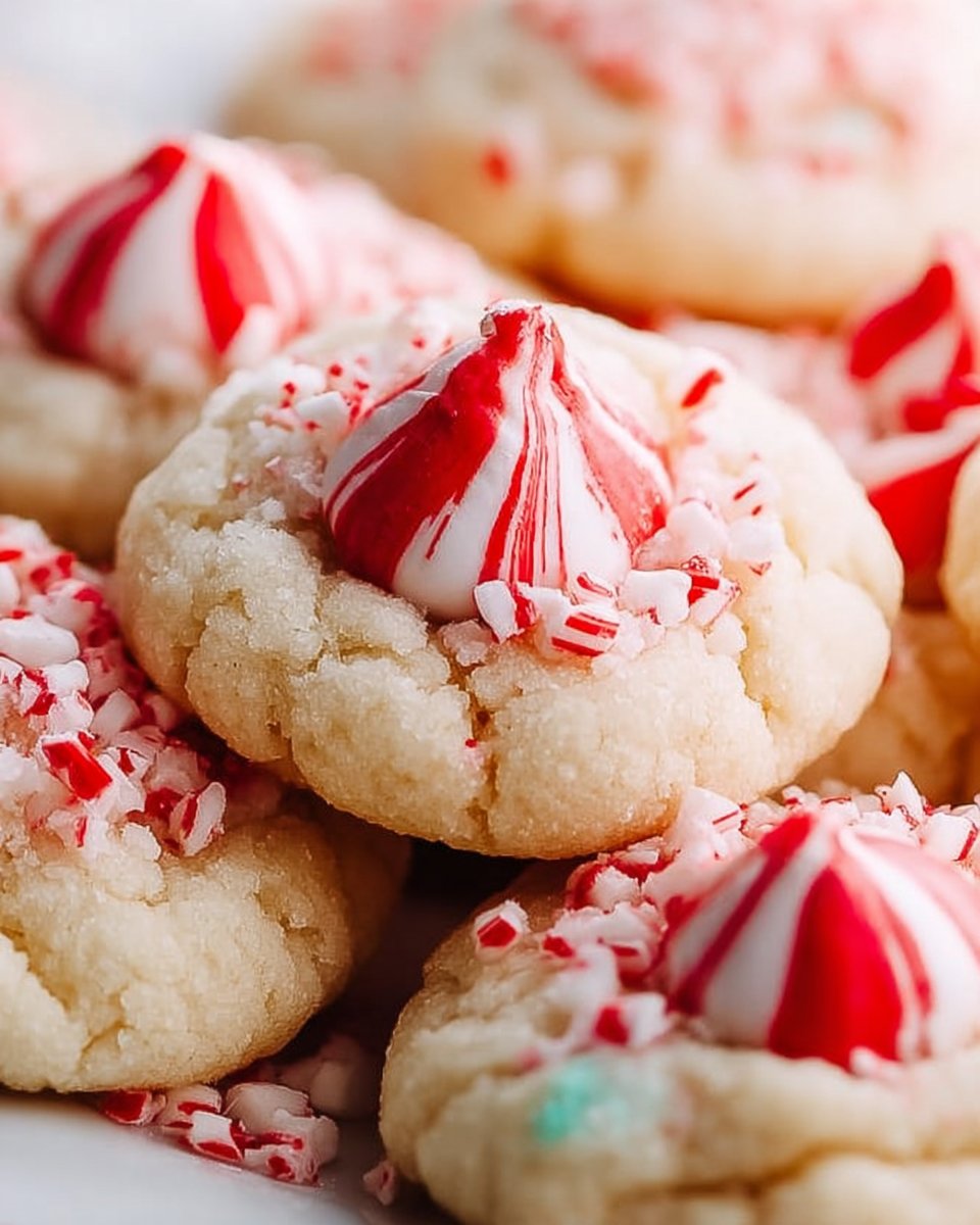 Candy Cane Kiss Cookies